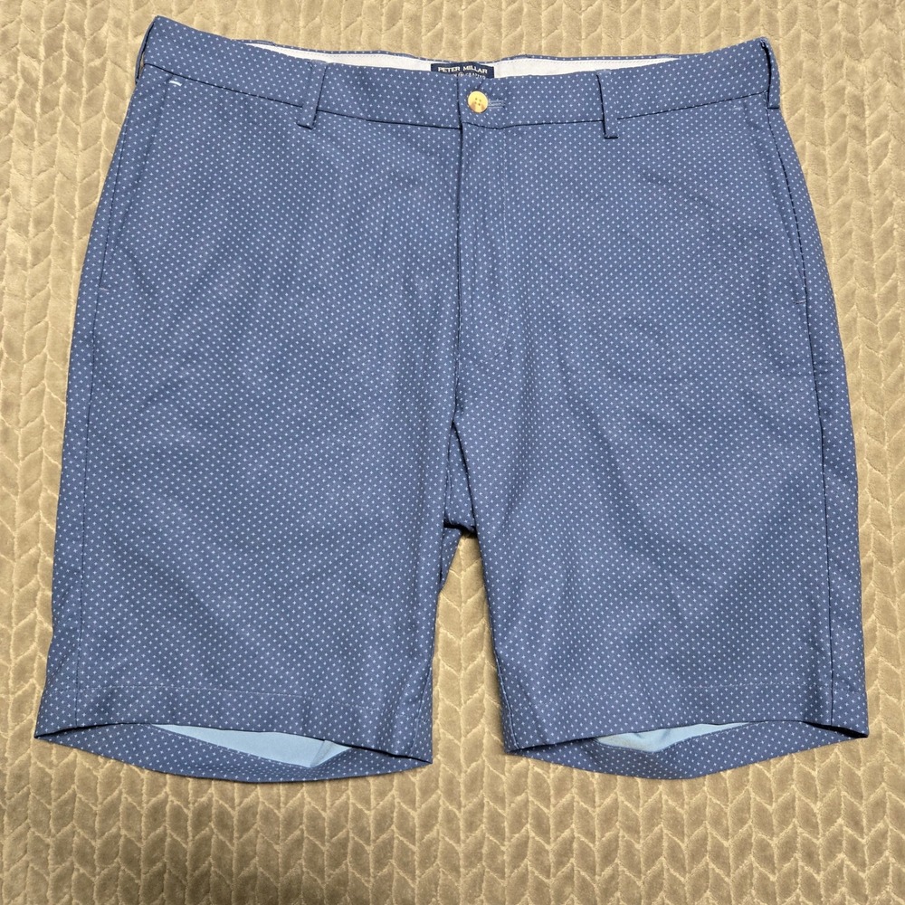 Peter Millar Crown Crafted Mens 36 Blue Stealth Star Performance Golf Shorts